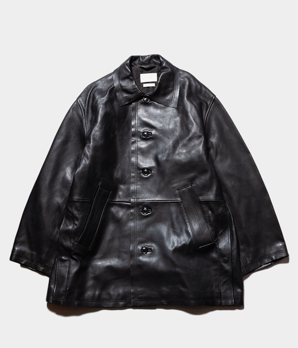 YOKE CUT-OFF LEATHER CAR COAT – SOUTH STORE