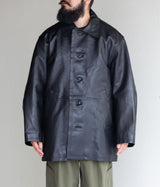 YOKE "CUT-OFF LEATHER CAR COAT"