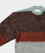 YOKE "MOHAIR BORDER CREWNECK SWEATER"