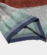 YOKE "MOHAIR BORDER CREWNECK SWEATER"