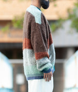 YOKE "MOHAIR BORDER CARDIGAN"