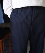 STILL BY HAND "PT05233" stripe easy pants
