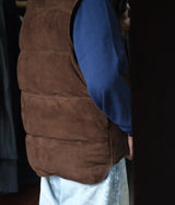 A.PRESSE "Suede Down Vest"