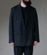A.PRESSE "Wool Gabardine Double Breasted Jacket"