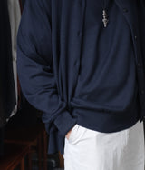 A.PRESSE "Cotton Knit Polo Collar Cardigan"