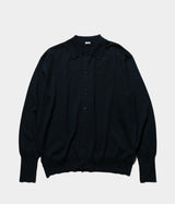 A.PRESSE "Cotton Knit Polo Collar Cardigan"
