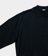 A.PRESSE "Cotton Knit Polo Collar Cardigan"