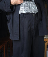 STILL BY HAND "PT03241" Garment-dye deep tuck pants