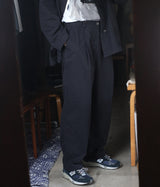 STILL BY HAND "PT03241" Garment-dye deep tuck pants