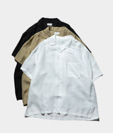 HERILL "Linen ramie open collar shirt"