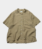 HERILL "Linen ramie open collar shirt"