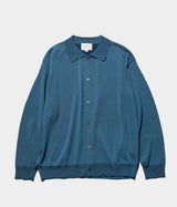 STILL BY HAND "KN01241" Melange knit polo cardigan