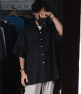 HERILL "Linen ramie open collar shirt"