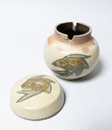 Jiro Kinjo "Line carved fish pattern tea pot"