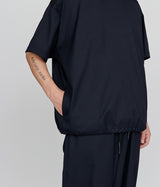 UNTRACE "TECH WOOL SPLIT RAGLAN PULLOVER SHIRT S/S"