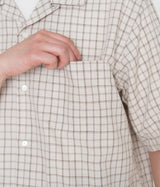 NANAMICA "Open Collar Panama Plaid S/S Shirt"