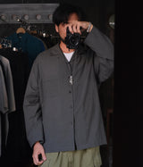 STILL BY HAND "SH08242" Cotton silk open collar shirt