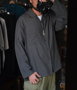 STILL BY HAND "SH08242" Cotton silk open collar shirt
