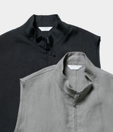 STILL BY HAND "VE01242" Linen Stand collar vest