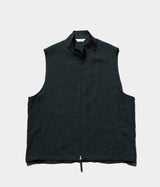 STILL BY HAND "VE01242" Linen Stand collar vest