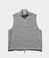 STILL BY HAND "VE01242" Linen Stand collar vest