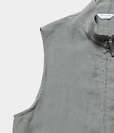 STILL BY HAND "VE01242" Linen Stand collar vest