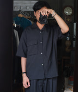 STILL BY HAND "SH01242" S/S open collar shirt