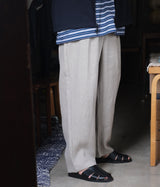 STILL BY HAND "PT06242" Linen tapered pants