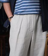 STILL BY HAND "PT06242" Linen tapered pants