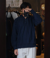 A.PRESSE "Vintage Half Zip Sweat Shirt"
