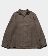 MITTAN "SH-117DC" hemp open-collar shirt (dark plant dye)