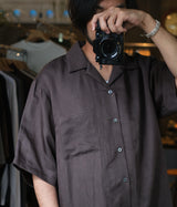 SSSTEIN 25SS "VIS/LI TWILL OVERSIZED OPEN COLLAR SS SHIRT"