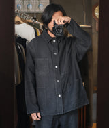 A.PRESSE 2025 Style1 "Vintage Black Linen Coverall"