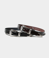 TORY LEATHER "3-Piece Silver Buckle Belt"