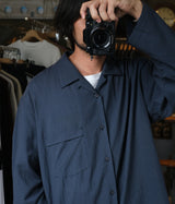 STILL BY HAND "SH04252"Cotton silk open collar shirt
