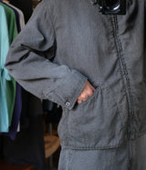 A.PRESSE 2025 Style2 "Vintage Black Chambray Sports Jacket"