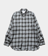 SSSTEIN 25AW "RAYON/LYOCELL CHECK OVERSIZED DOWN PAT SHIRT"