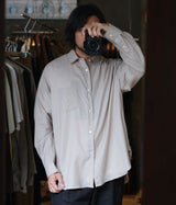 SSSTEIN 25AW "COTTON/SILK OVERSIZED REGULAR COLLAR SHIRT"