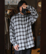 SSSTEIN 25AW "RAYON/LYOCELL CHECK OVERSIZED DOWN PAT SHIRT"