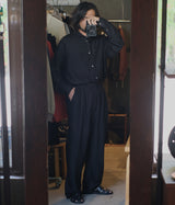 SSSTEIN 25AW "WOOL/SILK WIDE EASY TROUSERS"