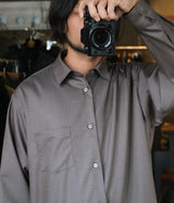 SSSTEIN 26SS "EXTRA FINE WOOL OVERSIZED REGULAR COLLAR SHIRT"