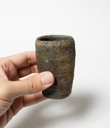 古村其飯 "窯変酒器(桐箱付)" (沖縄・荒焼)