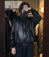 A.PRESSE 2026 Style1 "Leather Harrington Jacket"