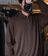 A.PRESSE 2026 Style1 "Cotton Knit L/S Polo Shirts"