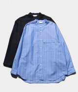 STILL BY HAND "SH09261" Cotton ramie band collar shirt