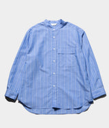 STILL BY HAND "SH09261" Cotton ramie band collar shirt