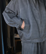 STILL BY HAND "BL05261" Pigment print zip up blouson