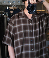 SSSTEIN 26SS "LY/VIS CHECK OVERSIZED OPEN COLLAR SS SHIRT"