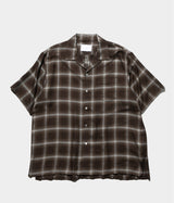 SSSTEIN 26SS "LY/VIS CHECK OVERSIZED OPEN COLLAR SS SHIRT"