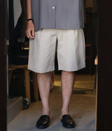 STILL BY HAND "PT10261" Linen mixed wide shorts